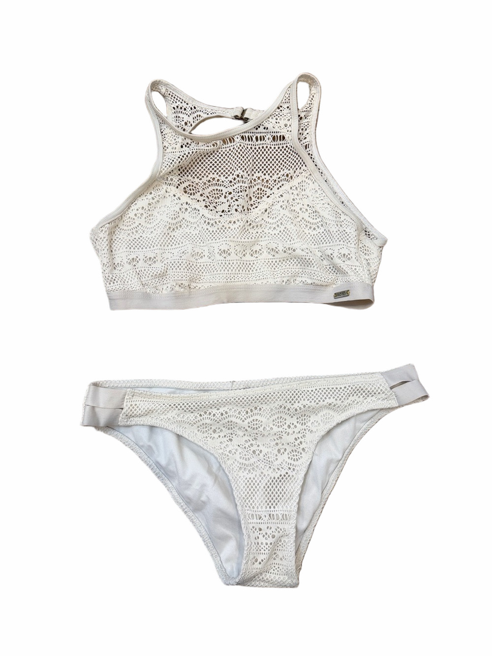Roxy Ivory Crochet Bikini Set Size M